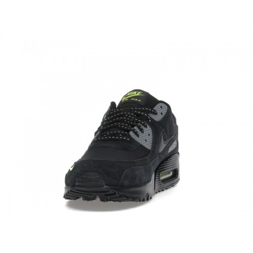 Nike Air Max 90 Black Cool Grey Volt - мужская сетка размеров