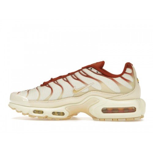 Кроссы Nike Air Max Plus Sail Team Red (W) - женская сетка размеров