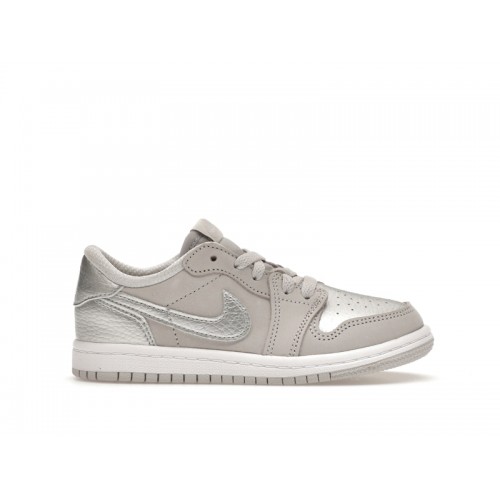 Кроссы Jordan 1 Low OG Metallic Silver (TD) - детская сетка размеров