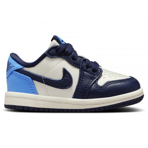 Кроссы Jordan 1 Low OG Obsidian UNC (TD) - детская сетка размеров