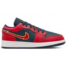Подростковые кроссовки Jordan 1 Low Armory Navy Sport Red (GS)