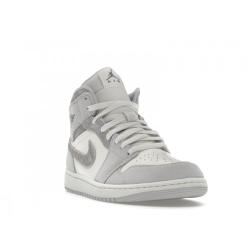 Кроссы Jordan 1 Mid SE Neutral Grey Sail - мужская сетка размеров
