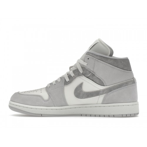Кроссы Jordan 1 Mid SE Neutral Grey Sail - мужская сетка размеров