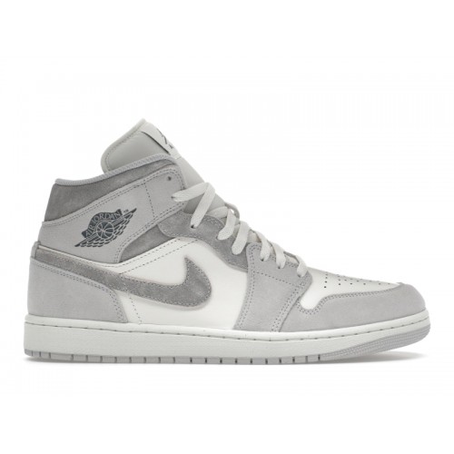 Кроссы Jordan 1 Mid SE Neutral Grey Sail - мужская сетка размеров