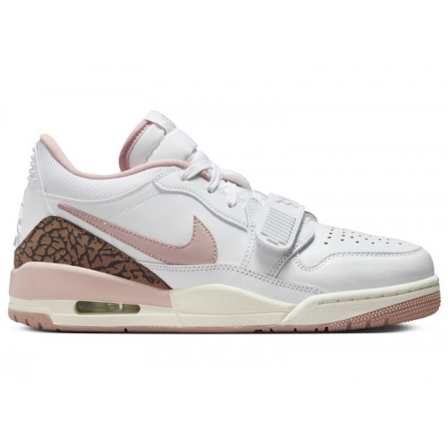 Кроссы Jordan Legacy 312 Low White Archaeo Brown Sail Pink Oxford (W) - женская сетка размеров