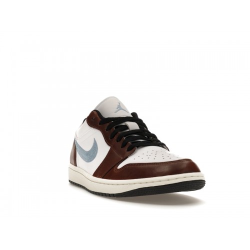 Кроссы Jordan 1 Retro Low SE Brown Blue Grey - мужская сетка размеров