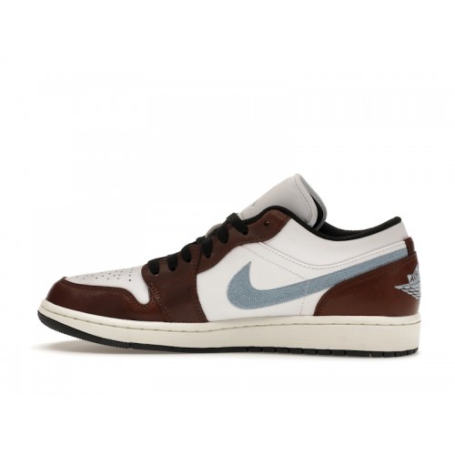 Кроссы Jordan 1 Retro Low SE Brown Blue Grey - мужская сетка размеров