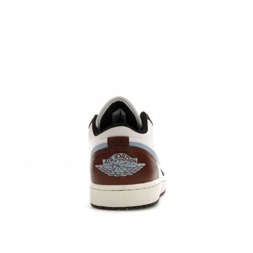 Кроссы Jordan 1 Retro Low SE Brown Blue Grey - мужская сетка размеров