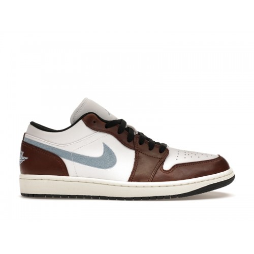 Кроссы Jordan 1 Retro Low SE Brown Blue Grey - мужская сетка размеров