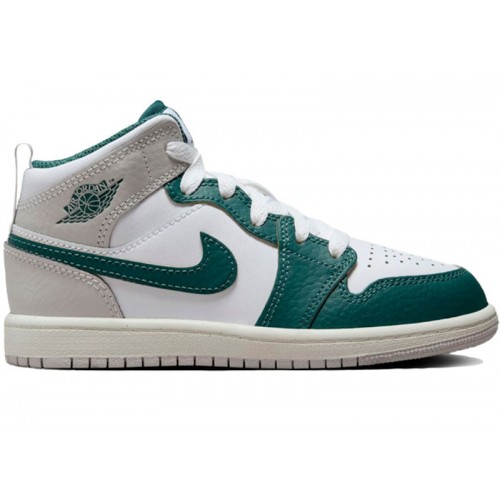 Air Jordan 1 Mid SE PS Oxidized Green - детская сетка размеров