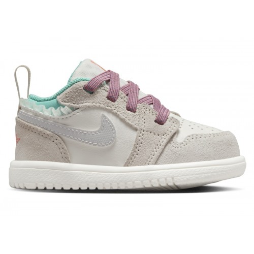 Air Jordan 1 Low Alt SE TD Sail Violet Dust - детская сетка размеров