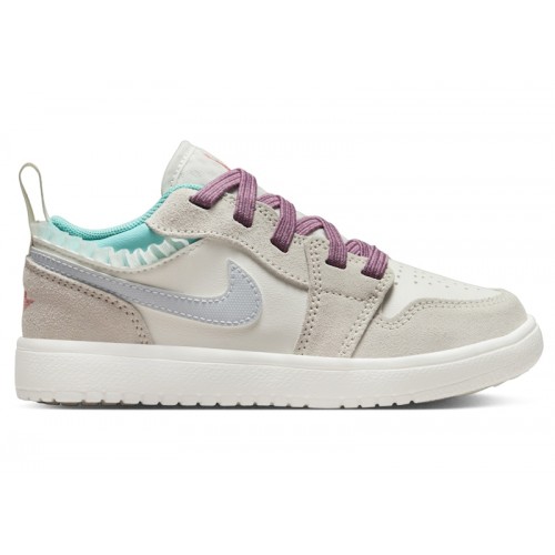 Air Jordan 1 Low Alt SE PS Sail Violet Dust - детская сетка размеров
