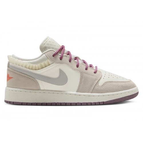 Air Jordan 1 Low GS Sail Violet Dust - подростковая сетка размеров