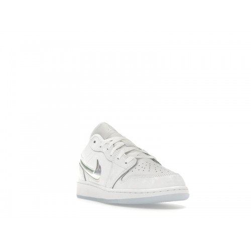 Кроссы Jordan 1 Low SE Glitter Swoosh (GS) - подростковая сетка размеров