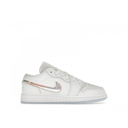 Кроссы Jordan 1 Low SE Glitter Swoosh (GS) - подростковая сетка размеров