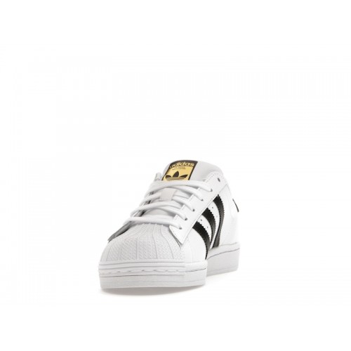 adidas Superstar Cloud White Core Black Gold (GS) - подростковая сетка размеров