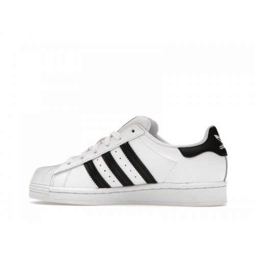 adidas Superstar Cloud White Core Black Gold (GS) - подростковая сетка размеров