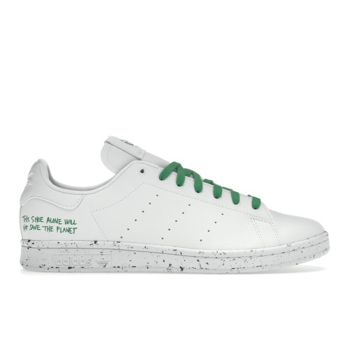 Кроссы adidas Stan Smith Clean Classics White Green - мужская сетка размеров