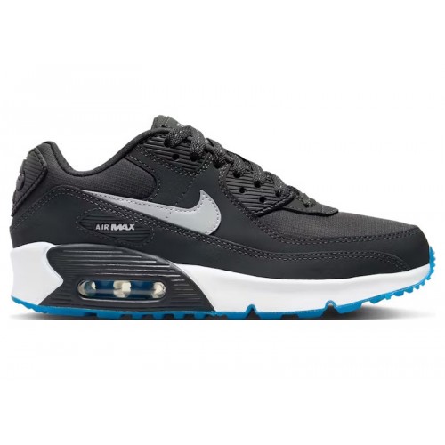 Кроссы Nike Air Max 90 Anthracite Industrial Blue (GS) - подростковая сетка размеров