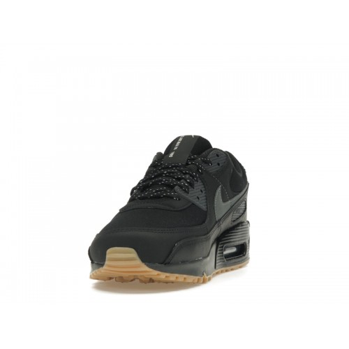 Кроссы Nike Air Max 90 Black Smoke Grey Gum Reflective - мужская сетка размеров