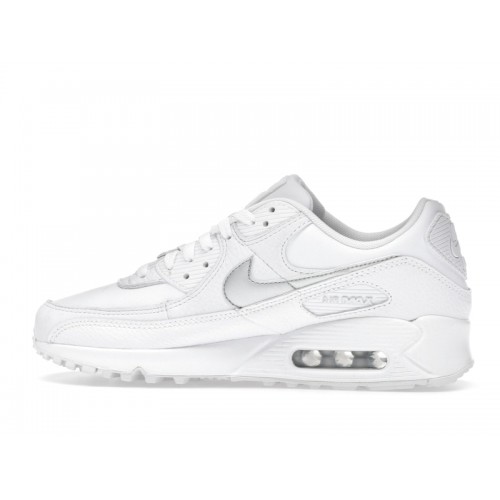 Nike Wmns Air Max 90 White Metallic Silver - женская сетка размеров