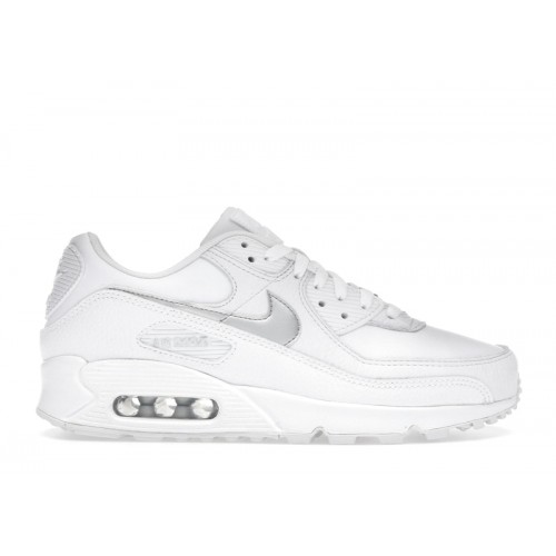 Nike Wmns Air Max 90 White Metallic Silver - женская сетка размеров