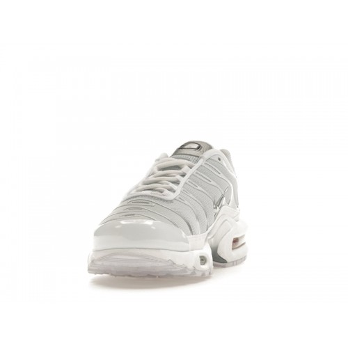 Кроссы Nike Air Max Plus White Metallic Silver (W) - женская сетка размеров