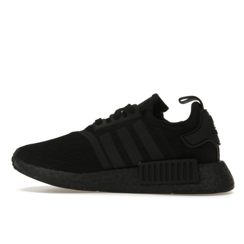 Кроссы adidas NMD R1 Triple Black Gold Metallic (W) - женская сетка размеров