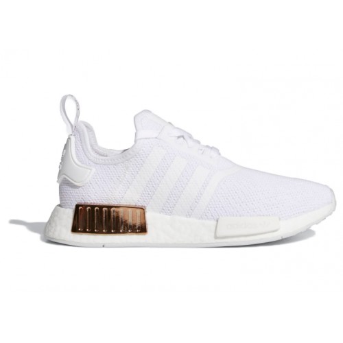 Кроссы adidas NMD R1 White Copper Metallic (W) - женская сетка размеров