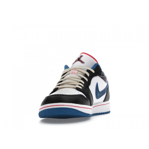 Air Jordan 1 Low SE Industrial Blue Sashiko - мужская сетка размеров