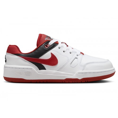 Кроссы Nike Full Force Low White Black Team Orange Mystic Red (GS) - подростковая сетка размеров