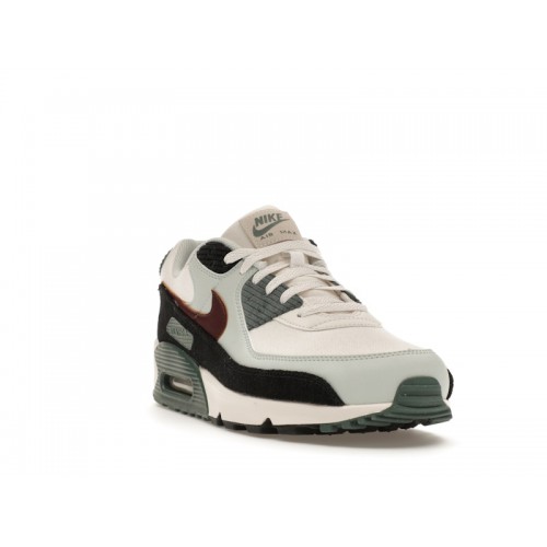 Кроссы Nike Air Max 90 Burgundy Crush Vintage Green - мужская сетка размеров