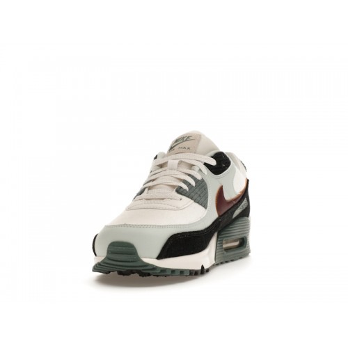 Кроссы Nike Air Max 90 Burgundy Crush Vintage Green - мужская сетка размеров