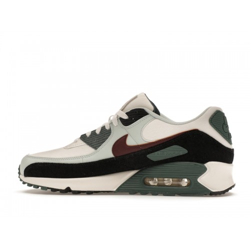 Кроссы Nike Air Max 90 Burgundy Crush Vintage Green - мужская сетка размеров