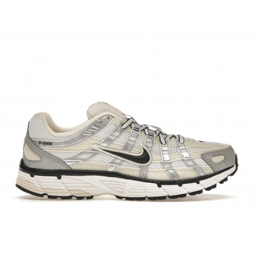 Кроссы Nike P-6000 Coconut Milk Metallic Silver (W) - женская сетка размеров