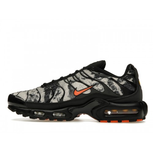 Кроссы Nike Air Max Plus Camo Black Safety Orange - мужская сетка размеров