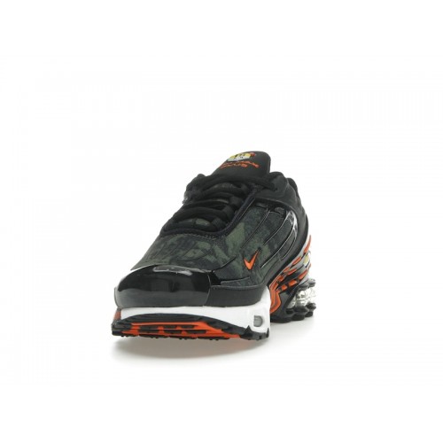 Nike Air Max Plus 3 Black Safety Orange Camo - мужская сетка размеров