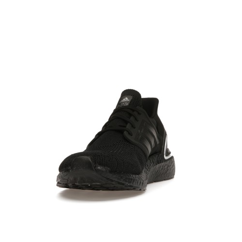 Кроссы adidas Ultra Boost 20 Core Black Silver Metallic - мужская сетка размеров