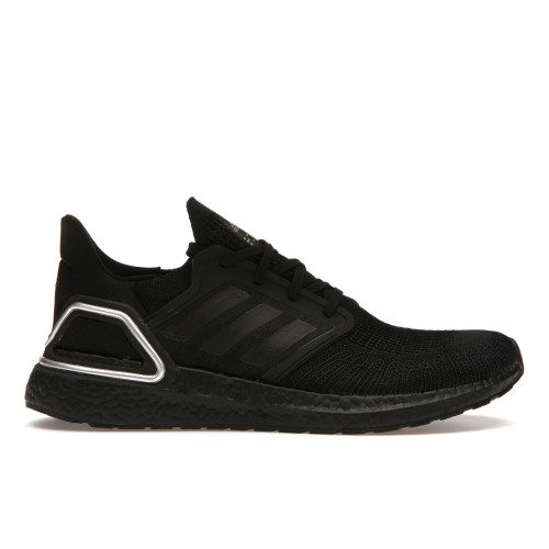 Кроссы adidas Ultra Boost 20 Core Black Silver Metallic - мужская сетка размеров