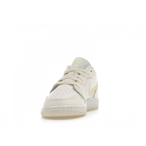 Air Jordan 1 Low GS Sail Light Laser Orange - подростковая сетка размеров