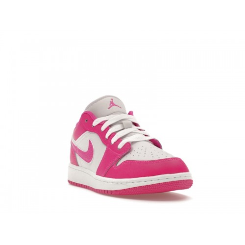 Кроссы Jordan 1 Low Fire Pink (GS) - подростковая сетка размеров