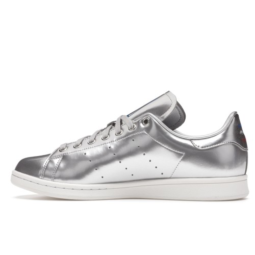 Кроссы adidas Stan Smith Silver Metallic (2019) - мужская сетка размеров