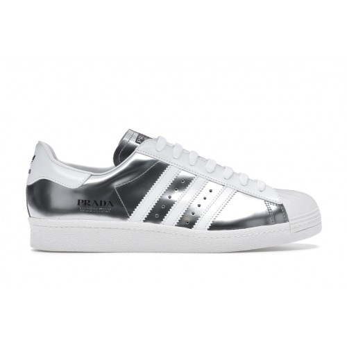 Кроссы adidas Superstar Prada Silver - мужская сетка размеров