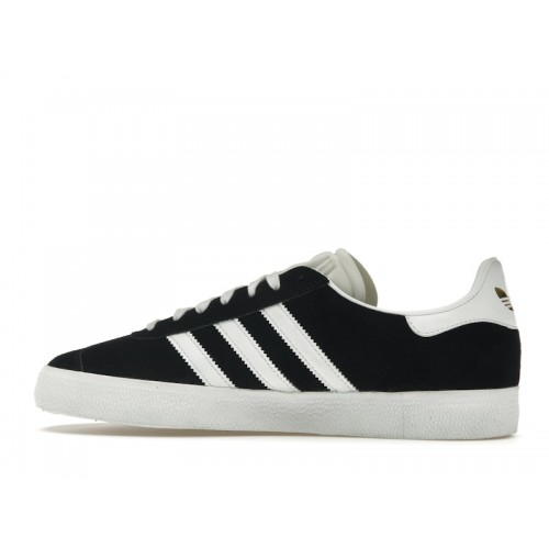 Кроссы adidas Gazelle ADV Black White Gold - мужская сетка размеров