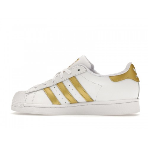adidas Superstar White Gold Metallic (W) - женская сетка размеров