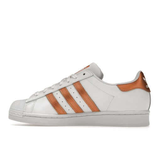 Кроссы adidas Superstar White Copper Metallic (W) - женская сетка размеров