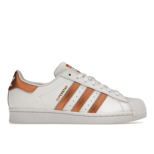 Кроссы adidas Superstar White Copper Metallic (W) - женская сетка размеров