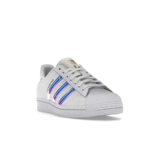 Кроссы adidas Superstar White Iridescent Stripes (W) - женская сетка размеров