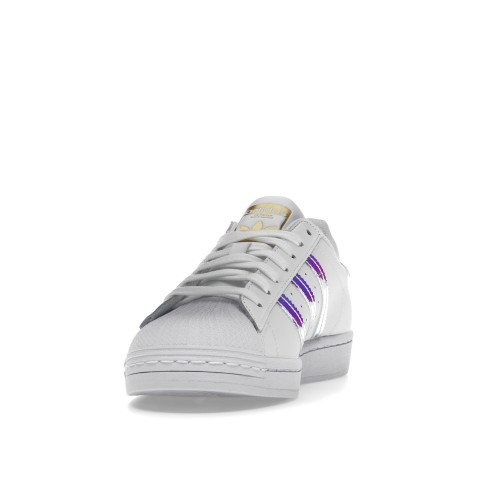 Кроссы adidas Superstar White Iridescent Stripes (W) - женская сетка размеров