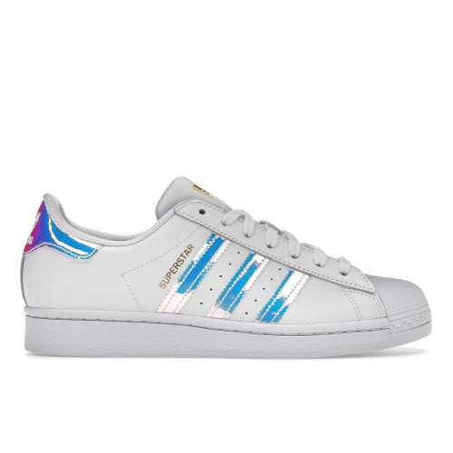 Кроссы adidas Superstar White Iridescent Stripes (W) - женская сетка размеров